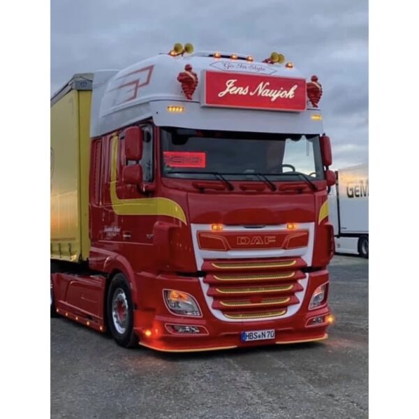 Fox parts aluminium zonneklep DAF XF super space cab 27,5 cm 2 lamp gaten oude type
