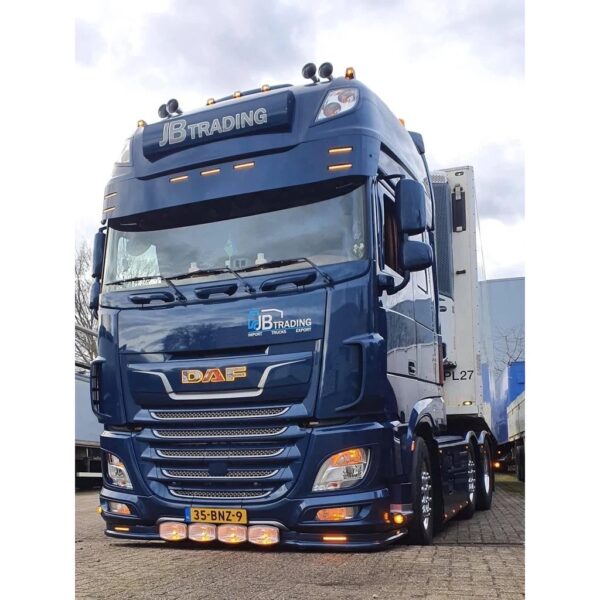 Fox parts aluminium zonneklep DAF XF super space cab 27,5cm 7 lamp gaten nieuwe type
